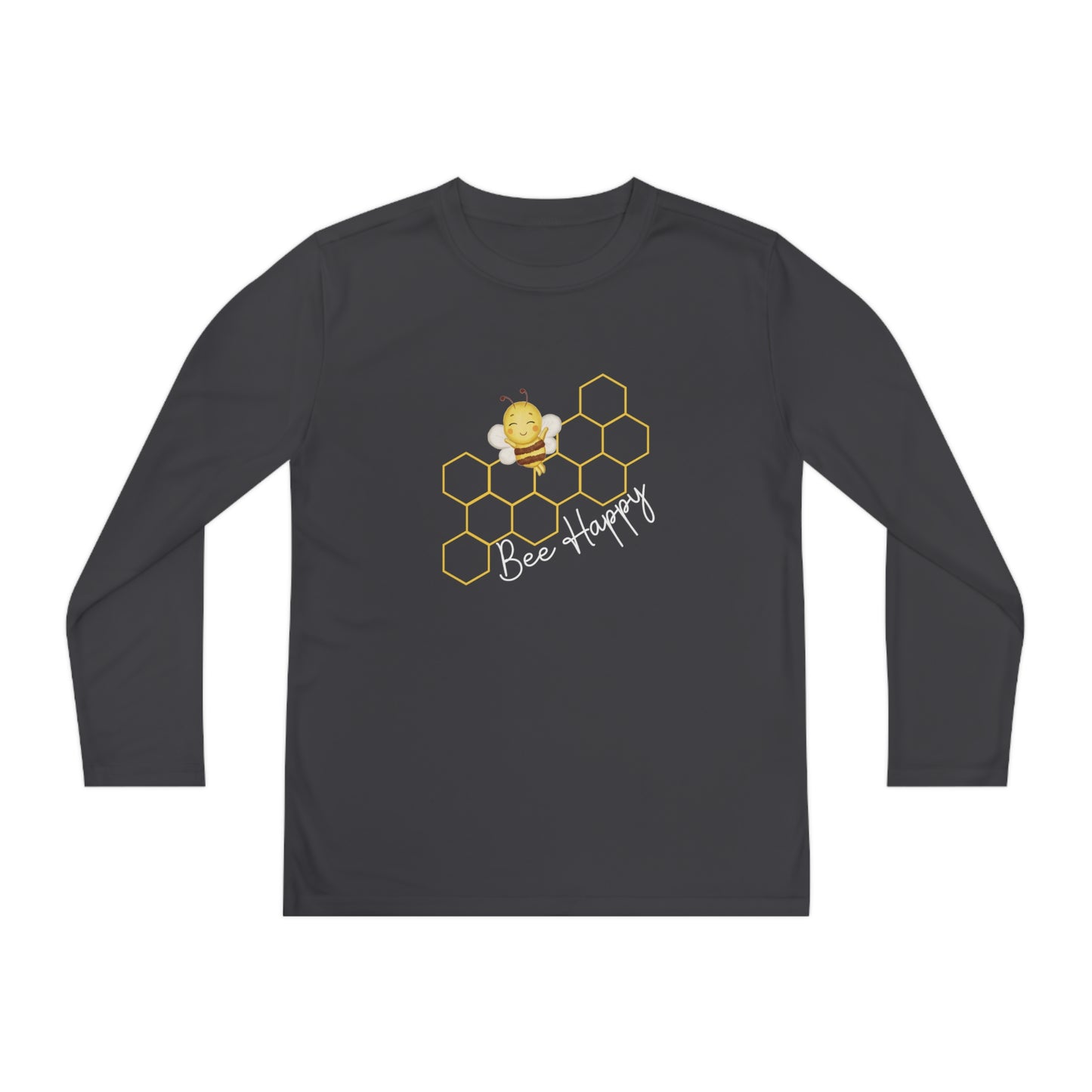 Bee Happy Youth Long Sleeve Competitor Tee