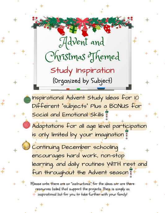 Advent and Christmas Themed Study Inspiration (Organized By Subject)