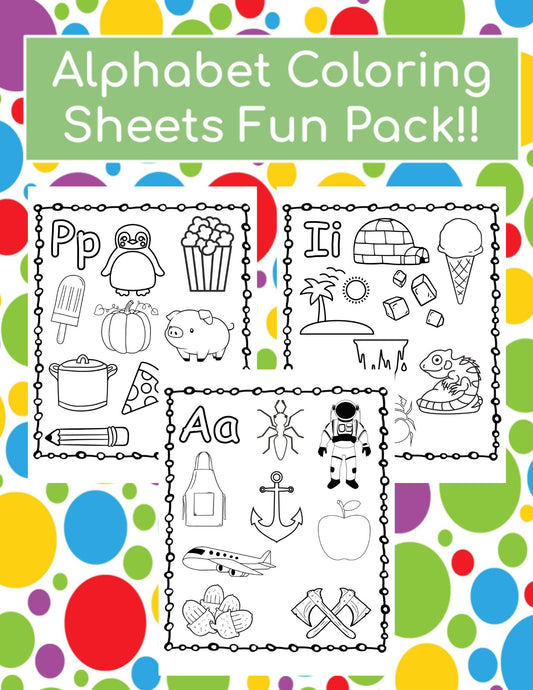 Printable Fun Pack of Alphabet Coloring Sheets