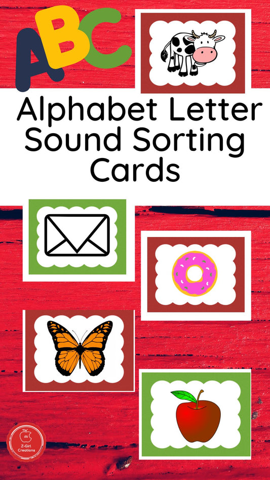 Letter Sound Sorting Cards Set