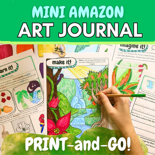 Mini Art Journal for Kids: Learn Color Through the Amazon Rainforest