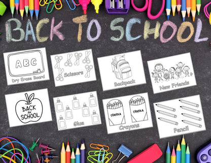 Back To School Themed Coloring Fun Pack!!
