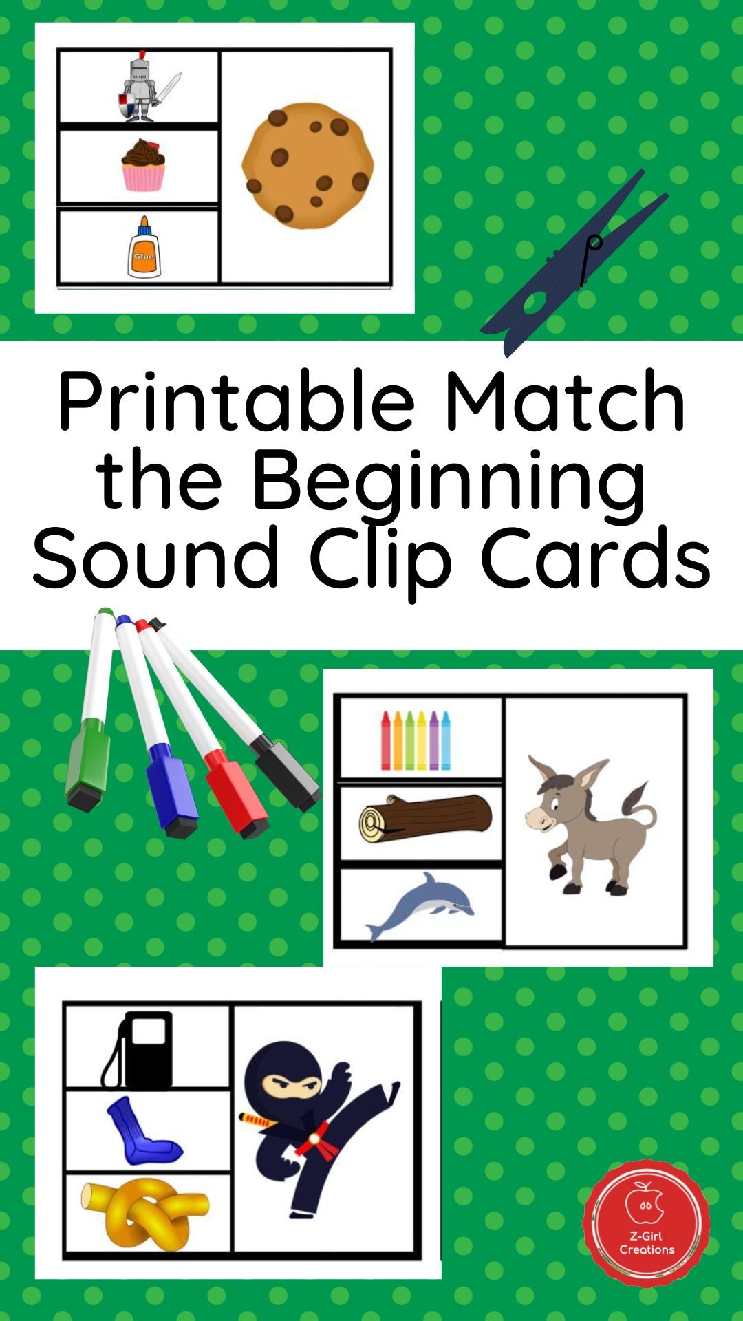 Beginning Sound Match Clip Card Set