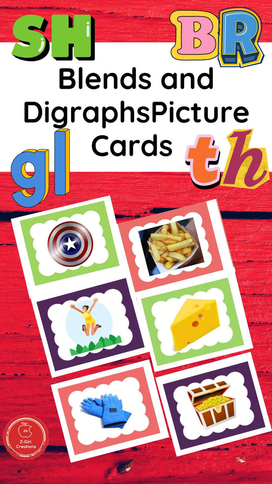 Beginning and Ending Blends and Digraphs Picture Card Set