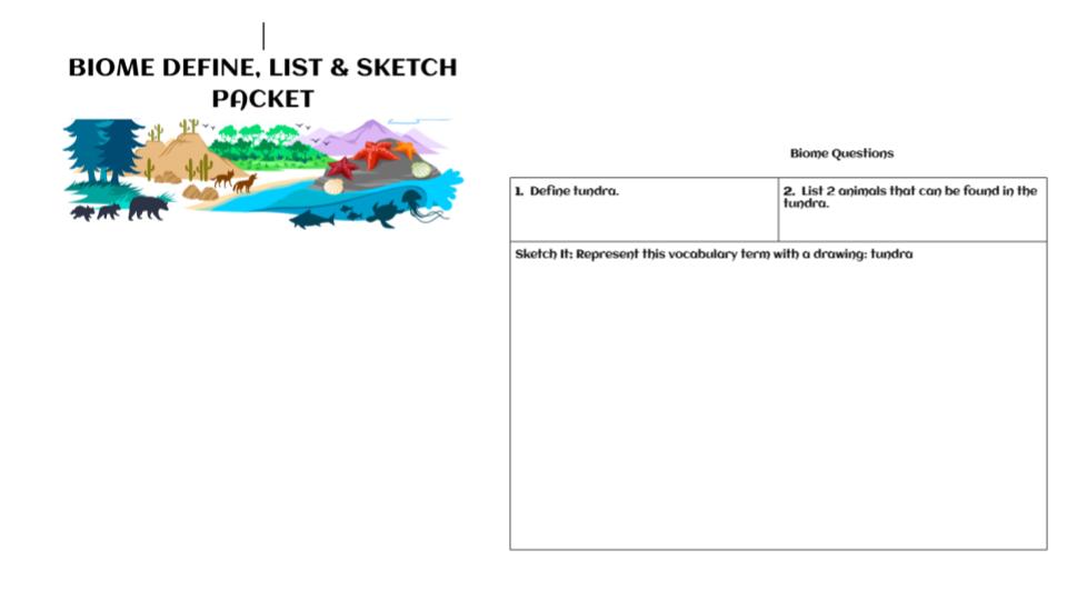 Biome: Define, List & Sketch Packet