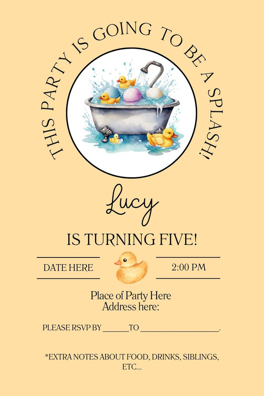 Rubber Duck Birthday Invite: This Party is Going to be a Splash!