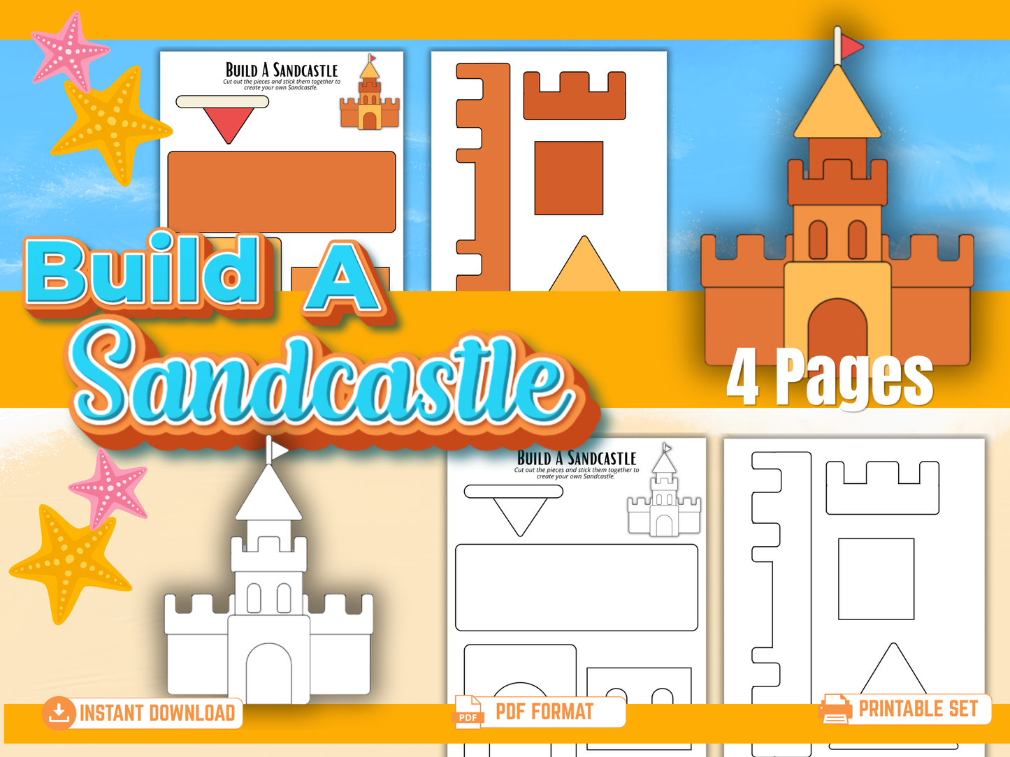 Summer Build-a-Craft Bundle – 10 Cut-and-Paste Activities Printable Resources