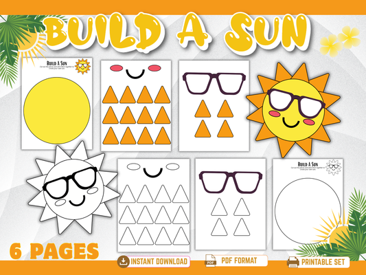 Build a Sun Cut-and-Paste Summer Craft Printable Resource