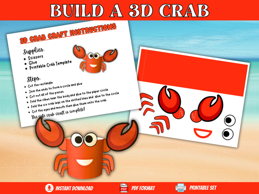 Build a 3D Crab Craft Printable