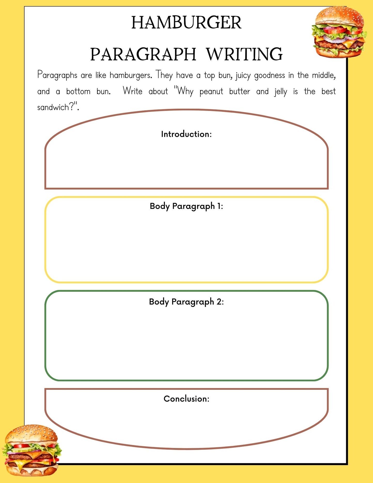 Burger Paragraph Template