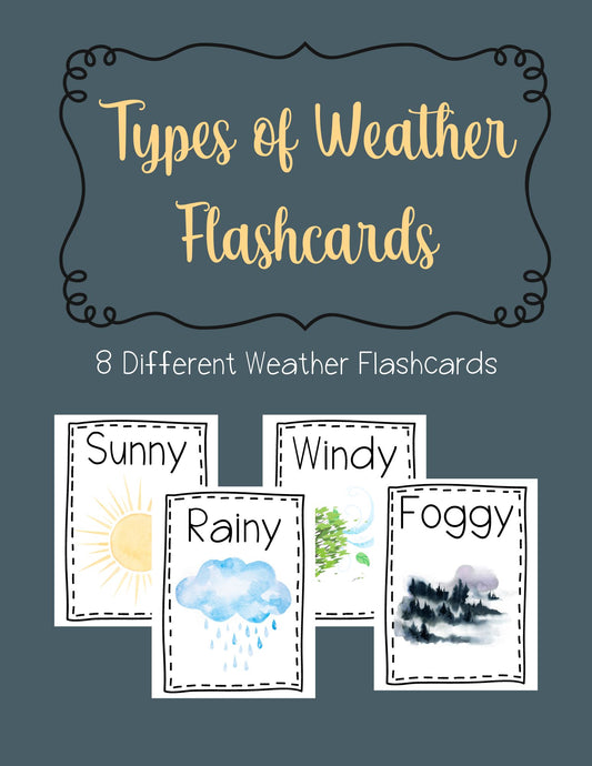 Weather Flashcards: 8 Flashcards to Use in Your School!