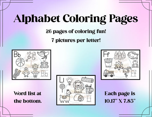 🖍️ Colorable Alphabet Poster & Placemat – A to Z Learning Fun!