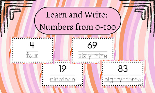 Number Tracing Flashcards (1–100) – Simple Clean Practice Cards for Kids| Handwriting & Number Formation