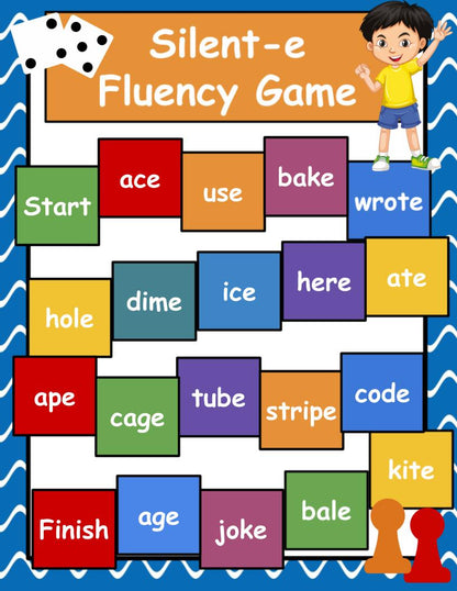 Silent e Word Fluency Board Games
