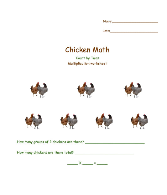 Chicken Math Counting by 2's, 3's, and 5's