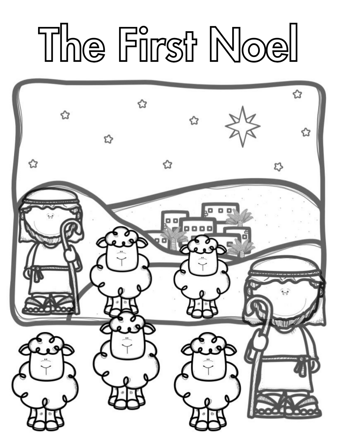 Christmas Songs Coloring Sheets Fun Pack!!