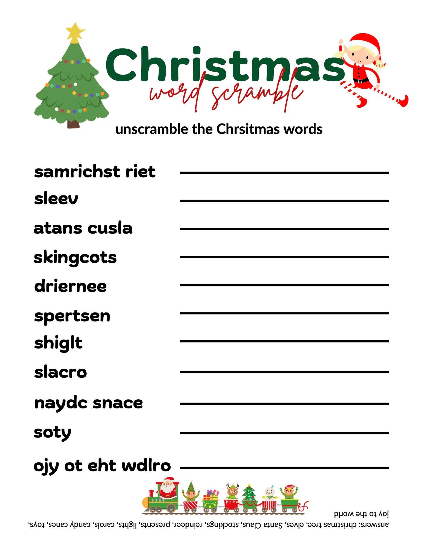 Fun Christmas Worksheets