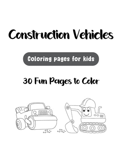Construction Vehicles Coloring Pages for Young Kids