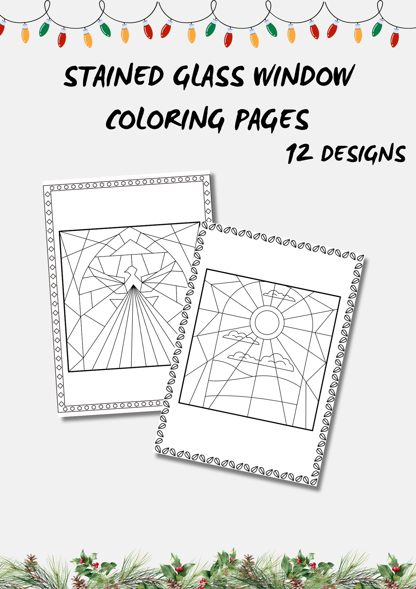 Stained Glass Windows Coloring Pages