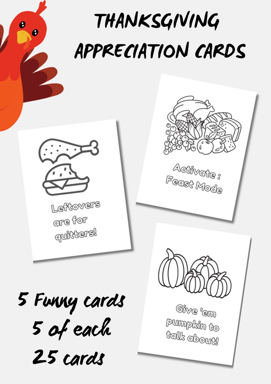 Thanksgiving Appreciation Cards