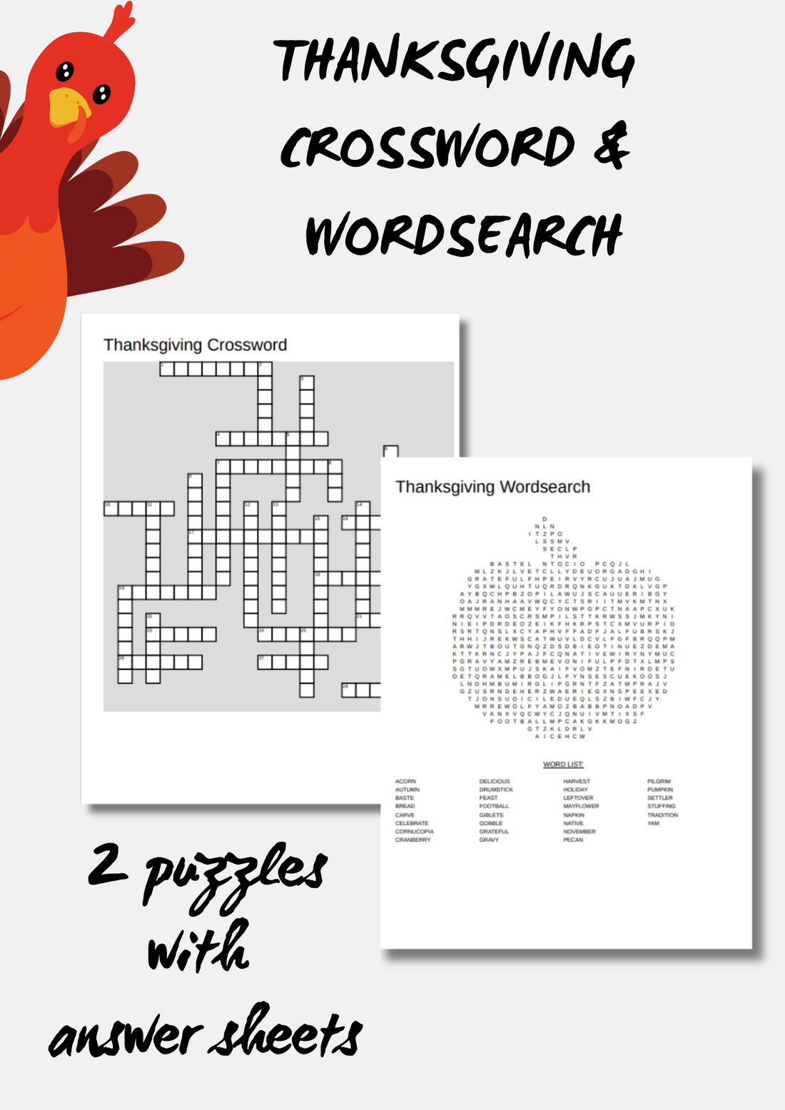 Thanksgiving Crossword Word Search Nuggets of Wisdom