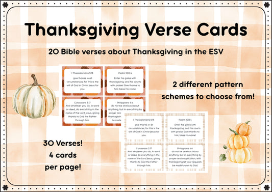 Thanksgiving Bible Verse Flashcards