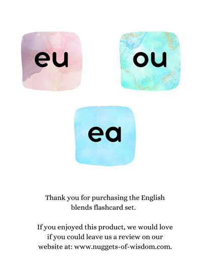 56 English Blends Flashcard Set