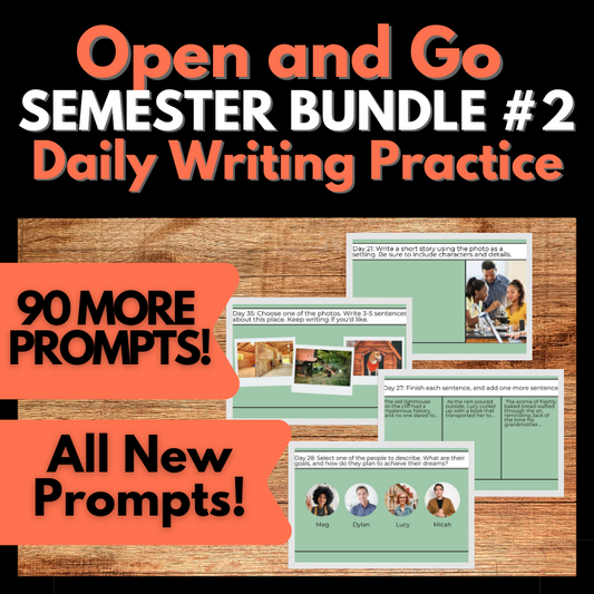 Daily Writing Practice 90 Prompts #2, Editable, Digital & Printable, Semester