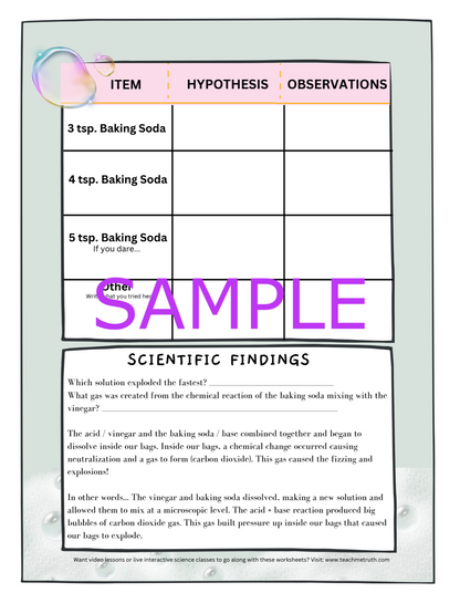 Exploding Monsters! Science Activity Journal
