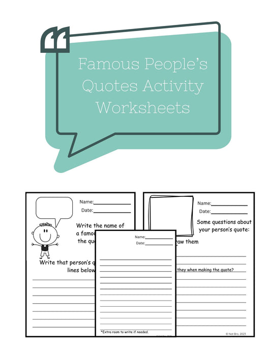 Famous Person Quotes Template Activity Sheets