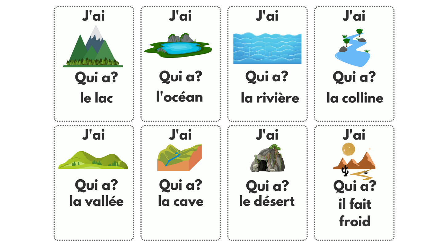 French Weather & Landform Vocab Game Météo et Reli Jeu de Vocabulaire