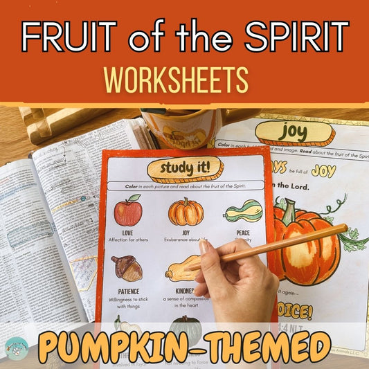 Fruit of the Spirit Coloring Worksheets - Pumpkin and Fall Themed Bible Activities for Elementary