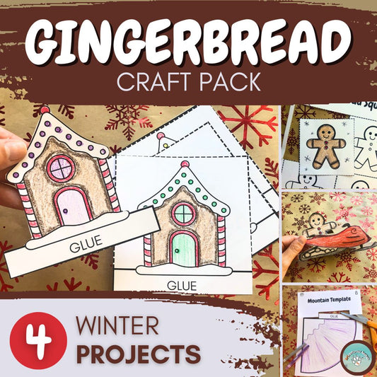 Gingerbread STEM Crafts - 4 Gingerbread Man/Winter Activities