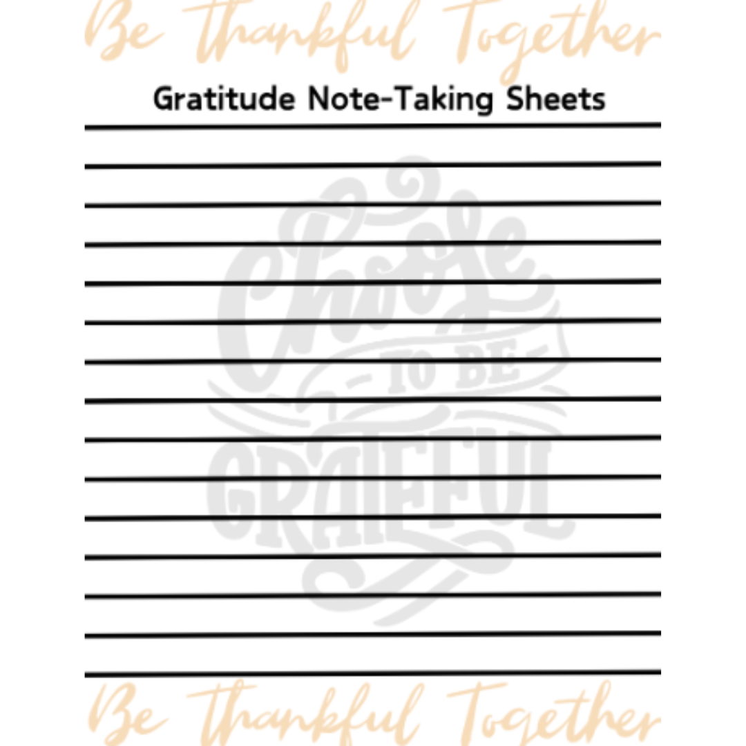 20 Gratitude Writing Prompts & 20 Note-Taking Sheets