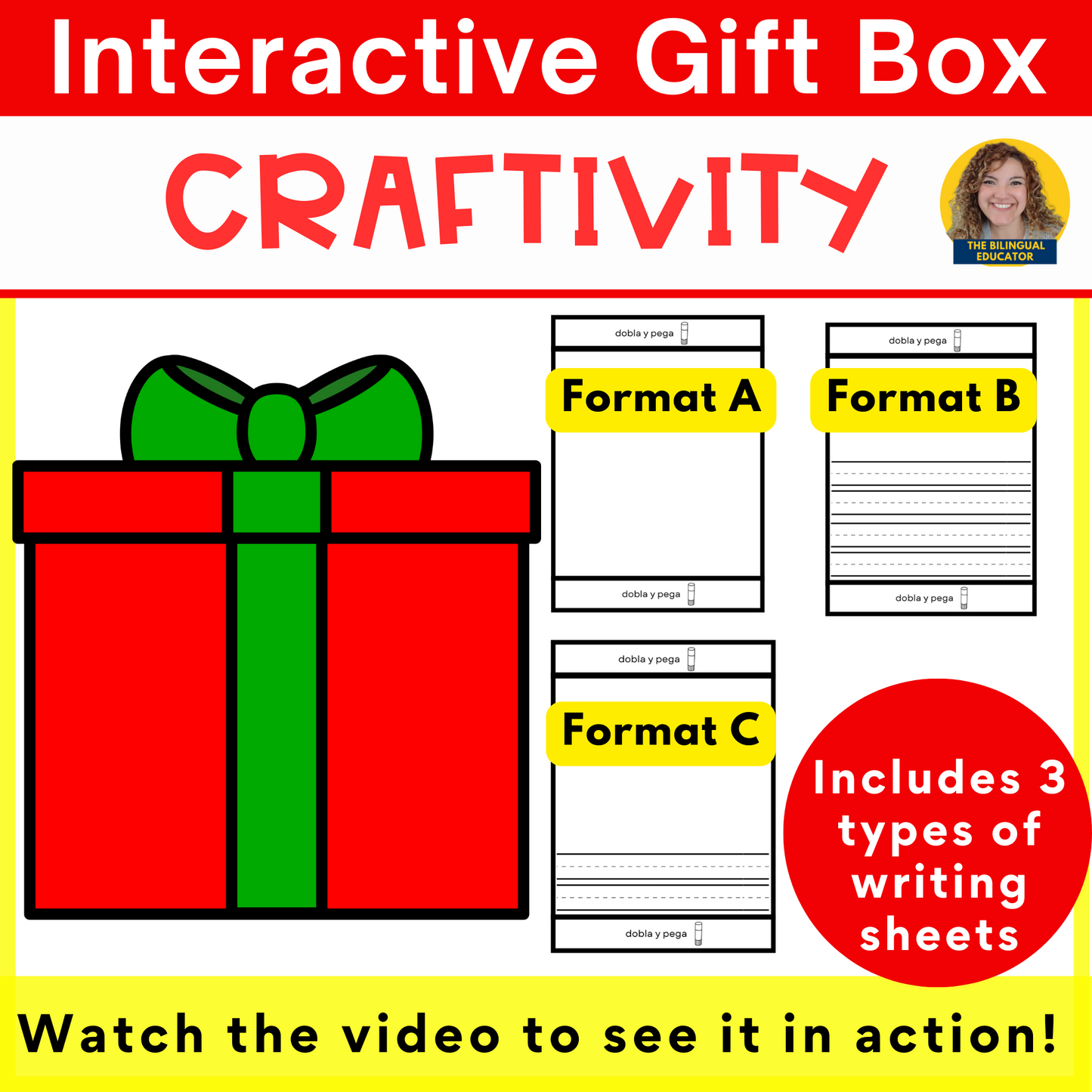 Interactive Writing Christmas Gift Box Printable Craftivity