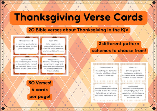 KJV Thanksgiving Bible Verse Flashcards