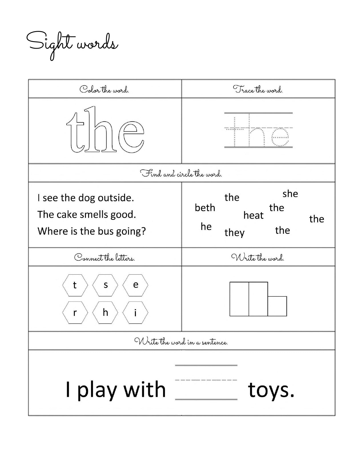 100 Kindergarten Worksheets