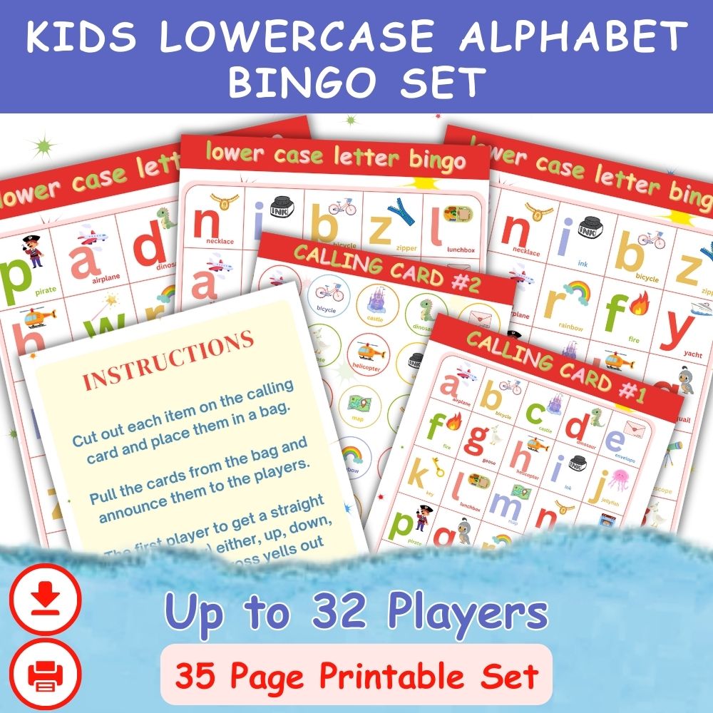 Upper and Lowercase Letter BINGO Game Bundle