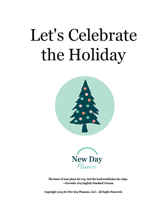 Let's Celebrate the Holidays Planner: 9 Pages