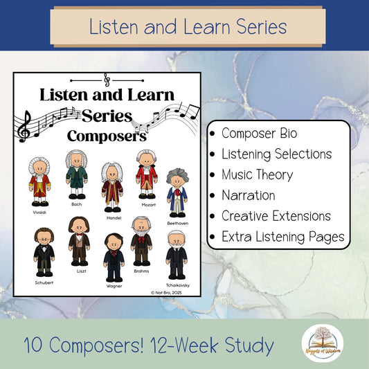 🎶 Listen and Learn Series: Volume 1 – Composers- 192 PAGES