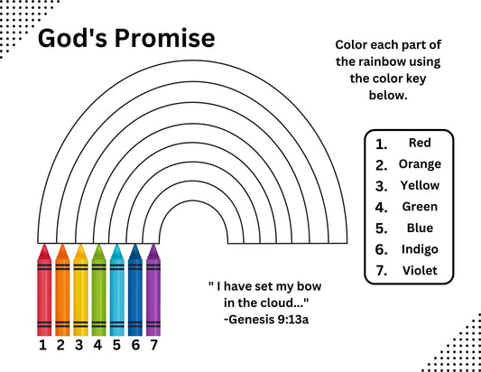 God's Rainbow Coloring Page
