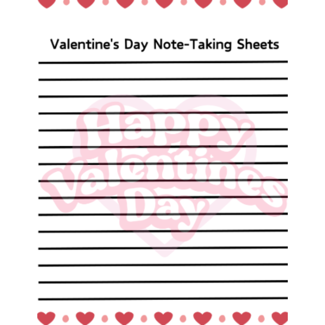 The History of Valentine's Day Reading Passage, Q & A, and Note-Taking Sheets