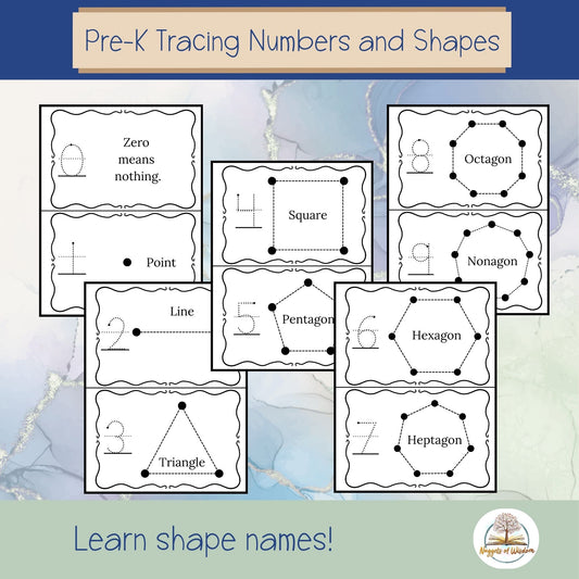 Tracing Number Formation & Geometry Tracing Cards 0–9