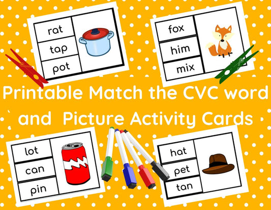 CVC Word Activity Card Set
