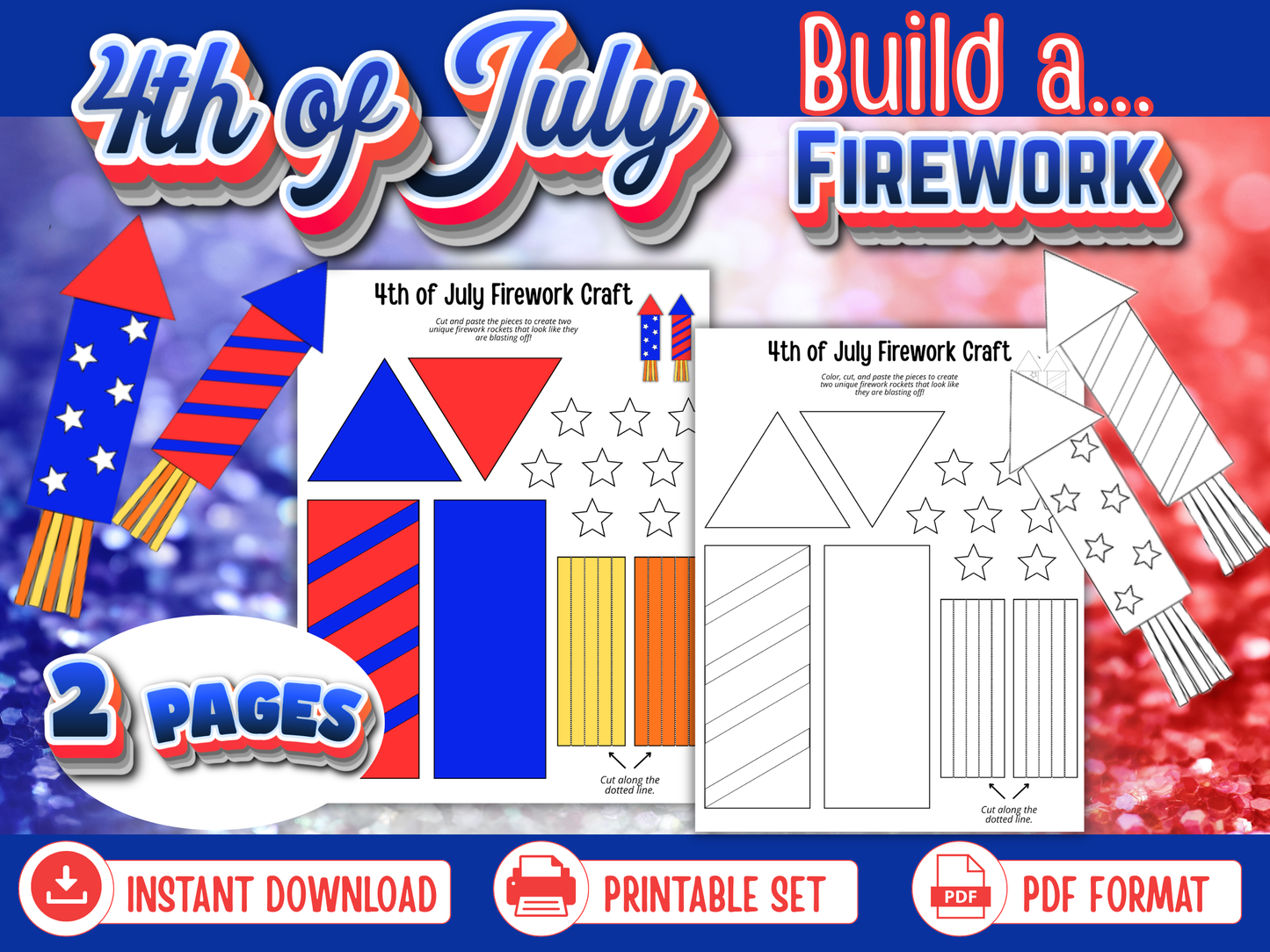 Build a 4th of July Firework Craft Printable