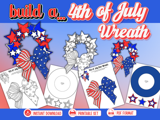 Build a 4th of July Star Wreath Printable Craft