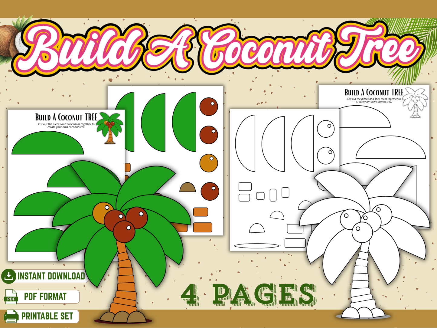 Summer Build-a-Craft Bundle – 10 Cut-and-Paste Activities Printable Resources