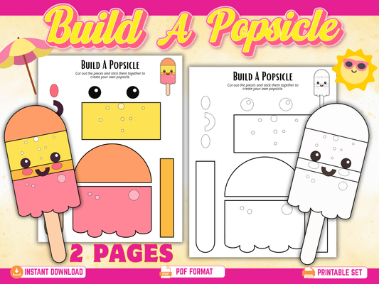 Build a Popsicle Cut-and-Paste Summer Craft Printable Resource