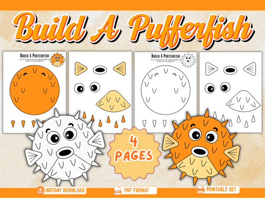 Build a Pufferfish Cut-and-Paste Ocean Craft Printable Resource