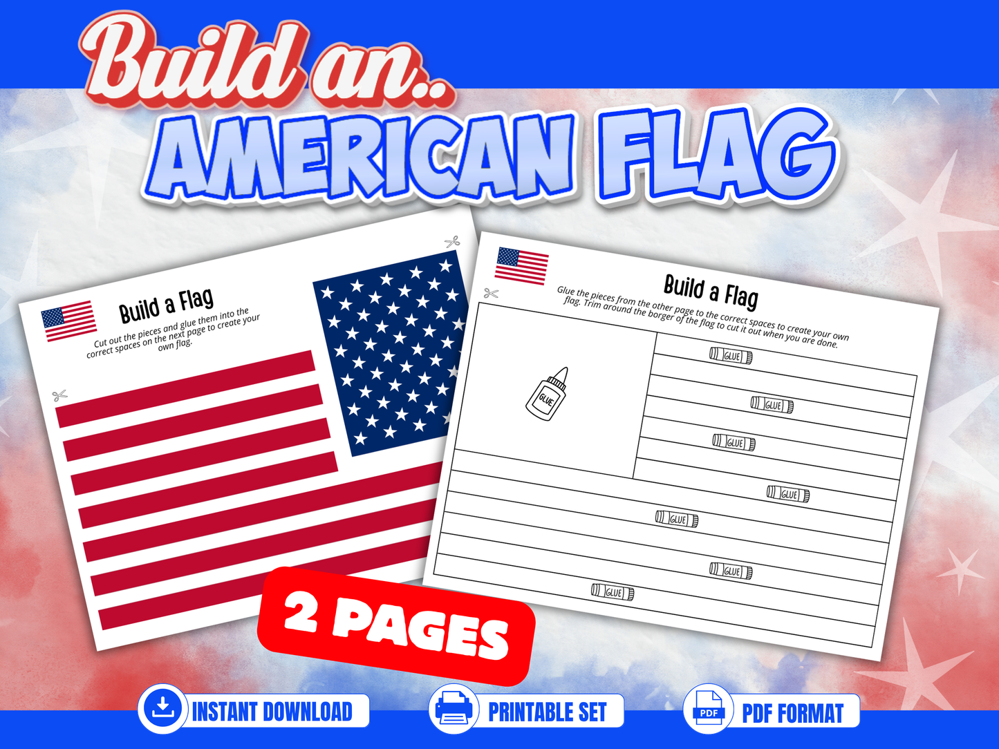 Build an American Flag Craft Printable
